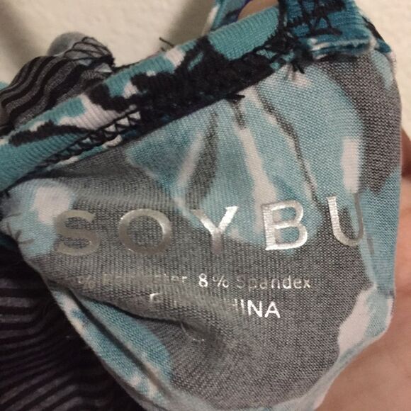 Soybu Floral Striped Workout Yoga Athletic Tank Top Built in Bra Strappy Small - Picture 6 of 7